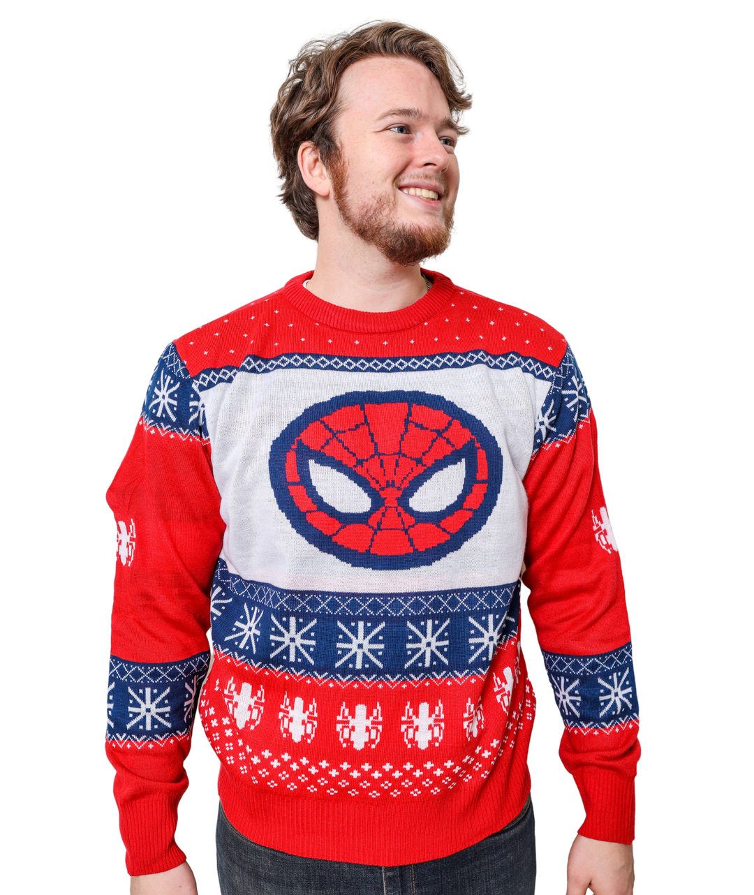 Marvel Spider-Man Symbol Offcially Licesned Adult Holiday Ugly Christmas Sweater