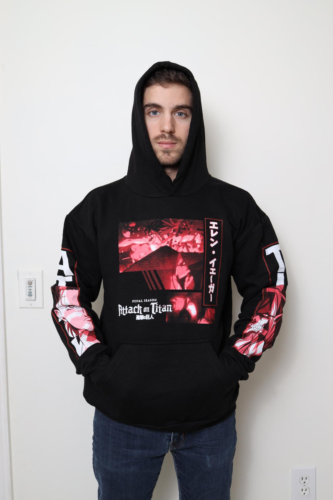 Attack On Titan Final Season Eren Yeager Titan Collage Licensed Adult Hoodie