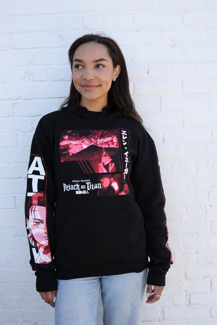 Attack On Titan Final Season Eren Yeager Titan Collage Licensed Adult Hoodie