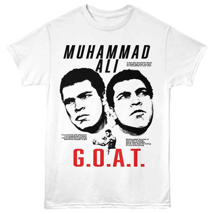 Muhammad Ali - Quotes - White - Front Print Solid Adult Unisex Short Sleeve T-Shirt