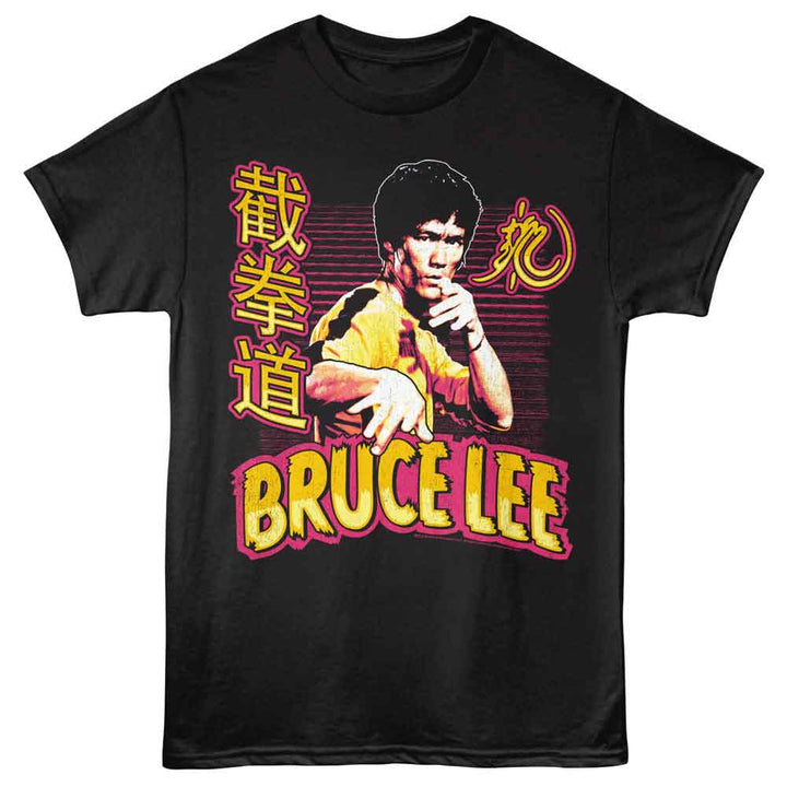 Bruce Lee - Bright Action - American Classics - Black Adult Short Sleeve T-Shirt