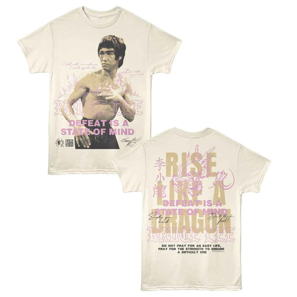 Bruce Lee - Rise Like A Dragon - American Classics - 2-Sided Print Natural Adult Short Sleeve T-Shirt