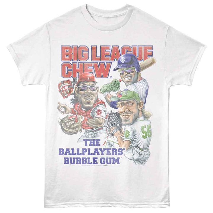 Big League Chew - Batter Catcher Pitcher - American Classics - White Solid Adult Short Sleeve T-Shirt