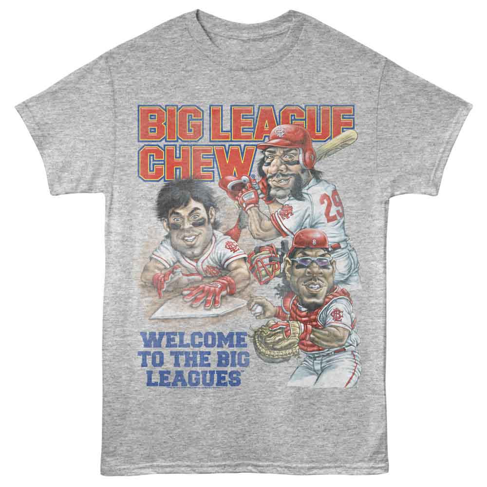 Big League Chew - Welcome To The Big Leagues - Front Print Adult Short Sleeve Solid T-Shirt - Gray Heather