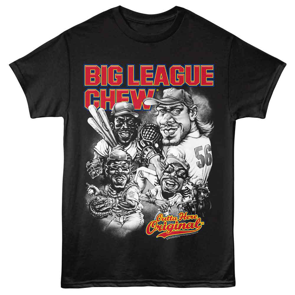 Big League Chew - Outta Here Original - Front Print Adult Short Sleeve Solid T-Shirt - Black