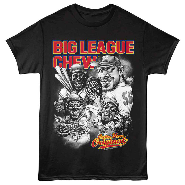 Big League Chew - Outta Here Original - Front Print Adult Short Sleeve Solid T-Shirt - Black