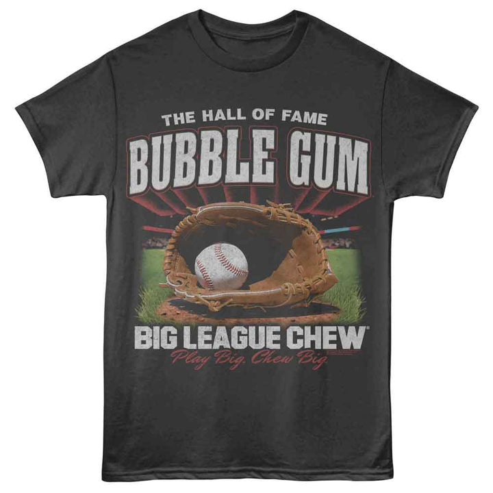 Big League Chew - Baseball Glove - Front Print Adult Short Sleeve Solid T-Shirt - Smoke