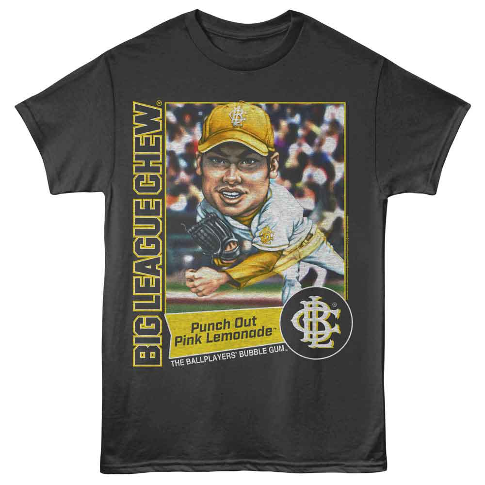 Big League Chew - Punch Out Pitcher - Front Print Adult Short Sleeve Solid T-Shirt - Smoke
