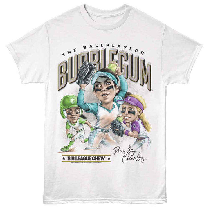 Big League Chew - Soft Ballplayers - White - Front Print Solid Adult Unisex Short Sleeve T-Shirt