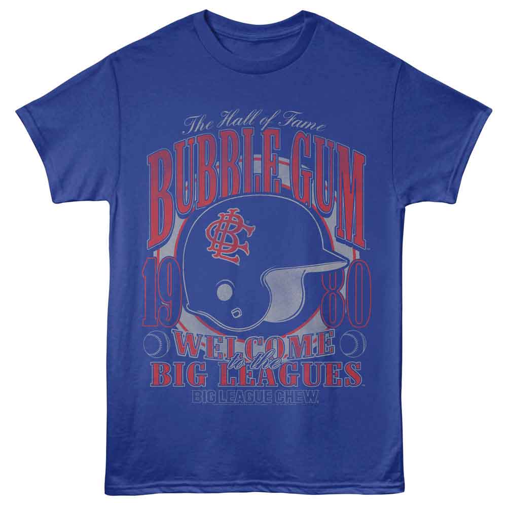 Big League Chew - Batter Helmet - Blue - Front Print Solid Adult Unisex Short Sleeve T-Shirt