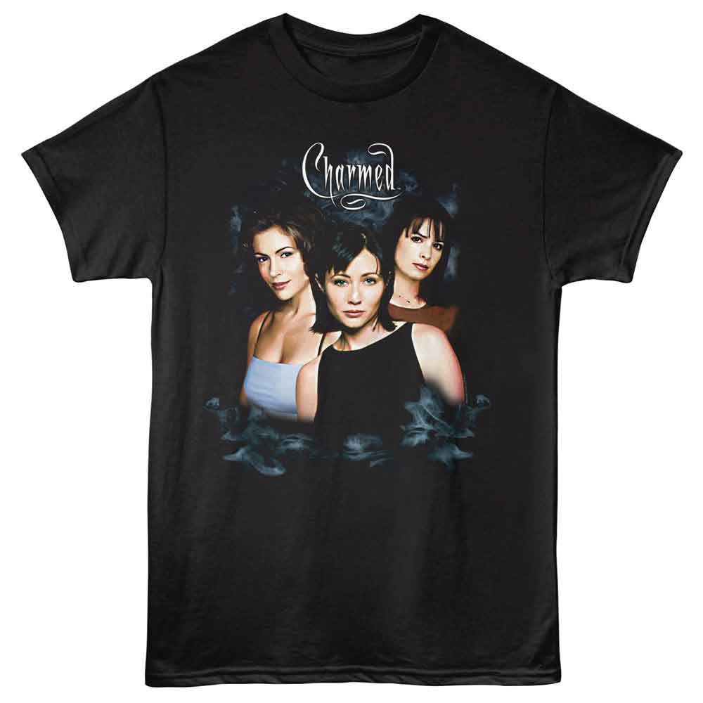 Charmed - Smoke Sisters - American Classics - Solid Black Adult Short Sleeve T-Shirt