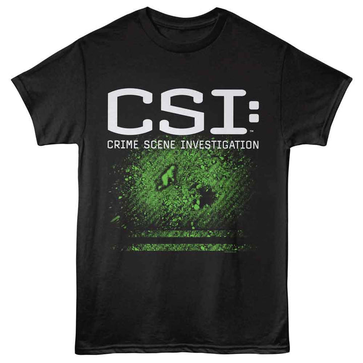 CSI - Crime Scene - American Classics - Black Front Print Adult Short Sleeve T-Shirt