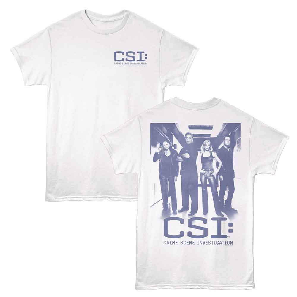 CSI - Group Hallway - American Classics - 2-Sided Print White Adult Short Sleeve T-Shirt