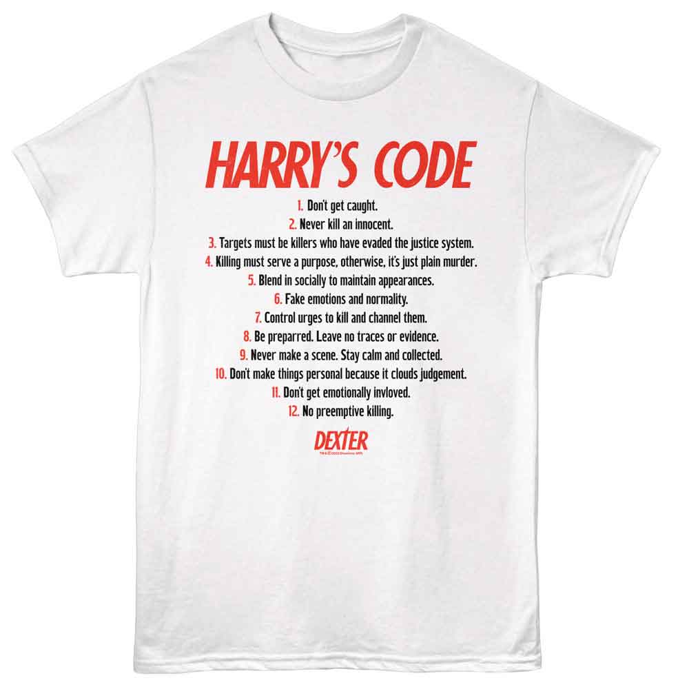 Dexter - Harrys Code - American Classics - White Adult Short Sleeve T-Shirt