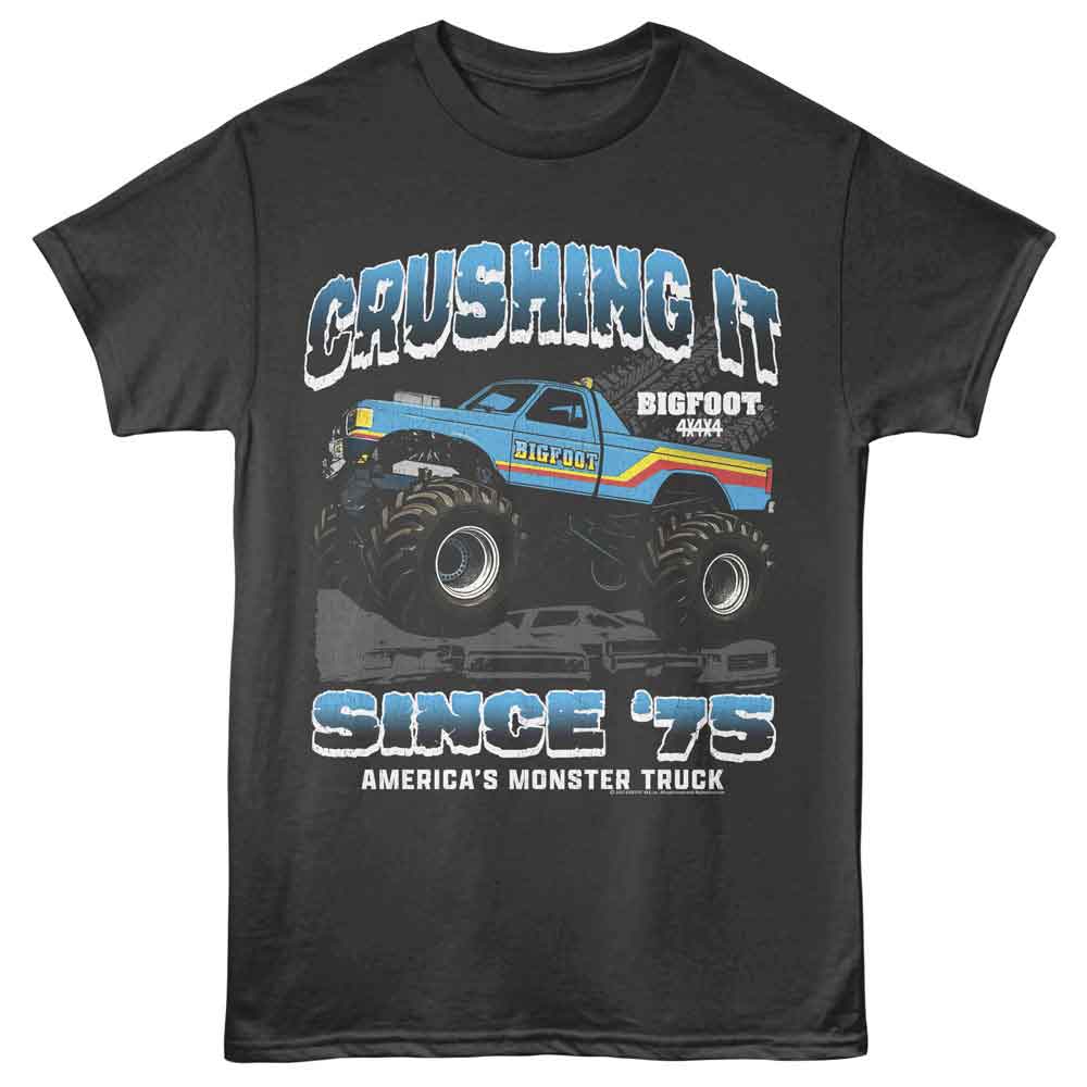 Bigfoot - Crushing It 75 - American Classics - Front Print Smoke Adult Short Sleeve T-Shirt