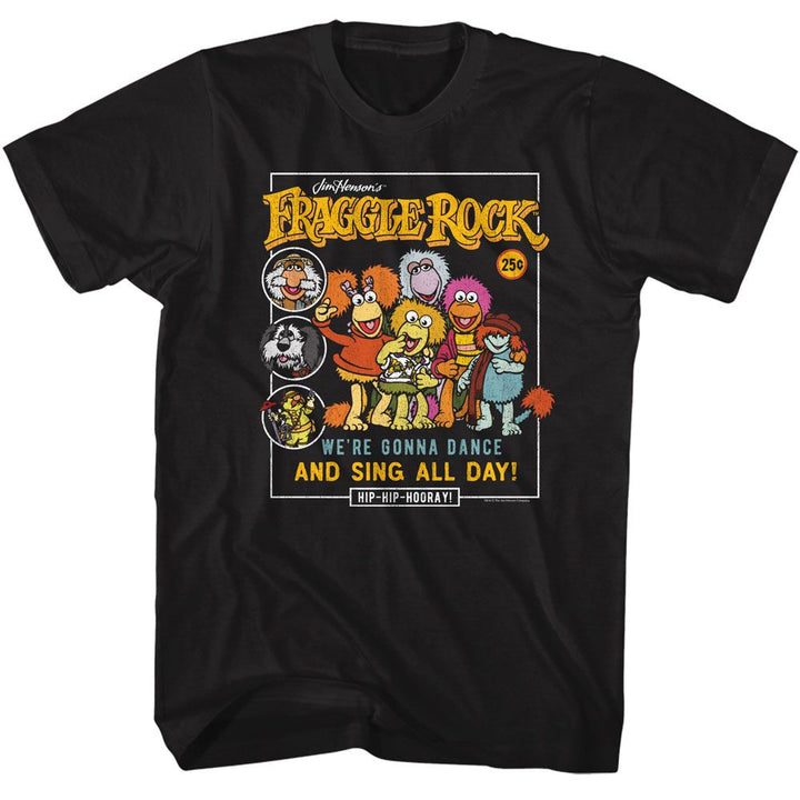 Fraggle Rock - Comic Cover Style - American Classics - Solid Black Adult Short Sleeve T-Shirt