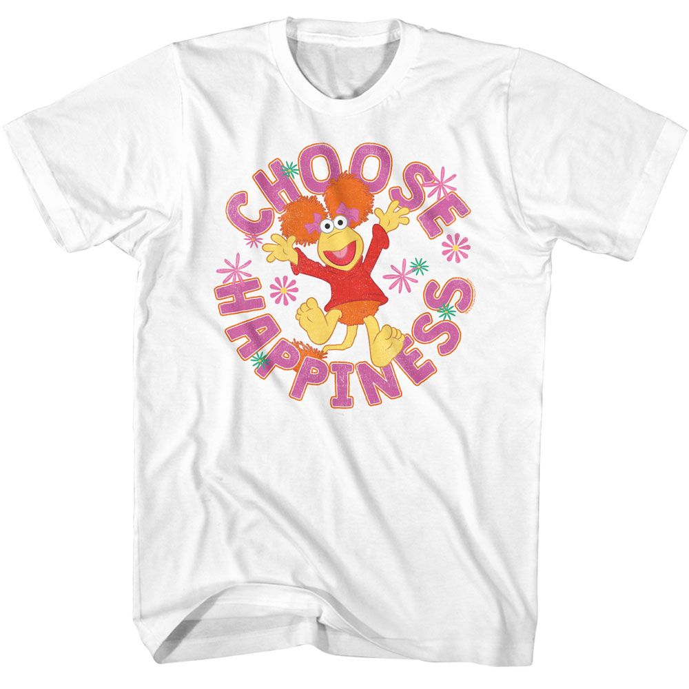 Fraggle Rock - Choose Happiness - American Classics - Solid White Adult Short Sleeve T-Shirt