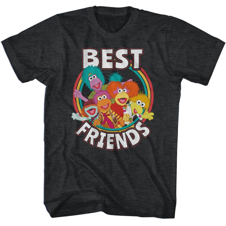 Fraggle Rock - Best Friends - American Classics - Heather Black Adult Short Sleeve T-Shirt