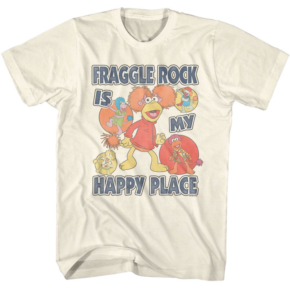 Fraggle Rock - Happy Place - American Classics - Solid Off-White Adult Short Sleeve T-Shirt