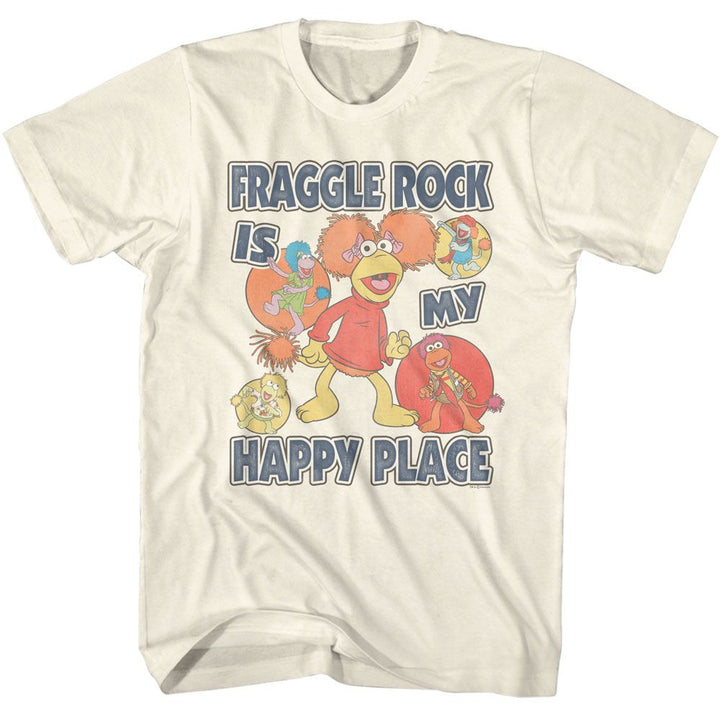 Fraggle Rock - Happy Place - American Classics - Solid Off-White Adult Short Sleeve T-Shirt