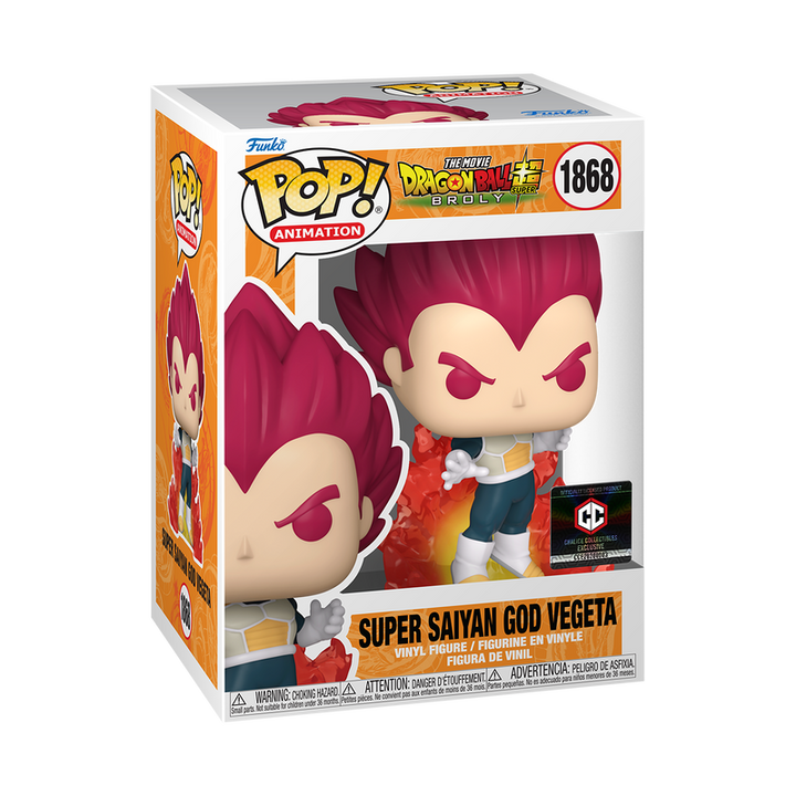 Funko Pop! Animation: Dragon Ball Super: Broly - Super Saiyan God Vegeta with Aura #1868 Chalice Collectibles Exclusive