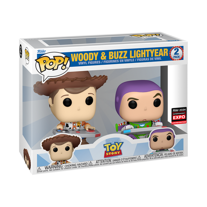 Funko Pop! Disney: Toy Story - Woody & Buzz Lightyear 2-Pack 2024 Limited Edition Entertainment Expo Shared Exclusive