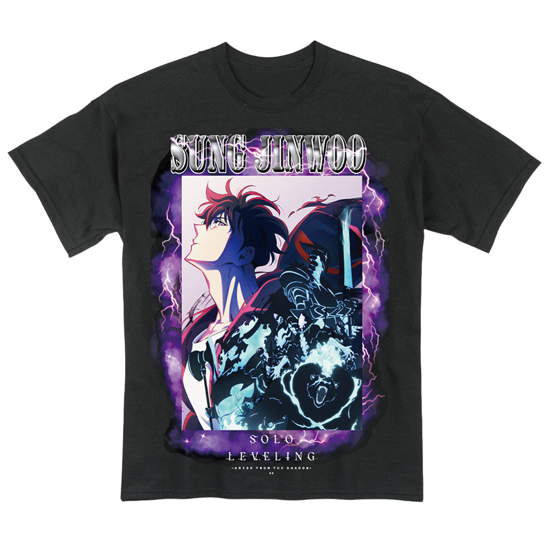 Solo Leveling S2 - Sung Jinwoo And Shadow Army Officially Licensed Black Adult Men T-Shirt