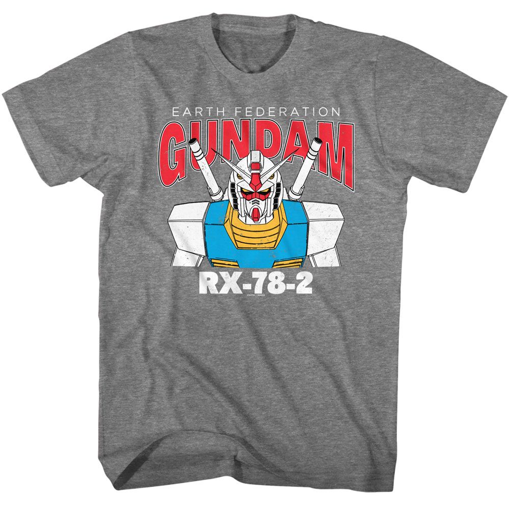 Gundam - Rx 78 2 - American Classics - Solid Gray Adult Short Sleeve T-Shirt