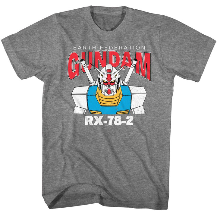 Gundam - Rx 78 2 - American Classics - Solid Gray Adult Short Sleeve T-Shirt
