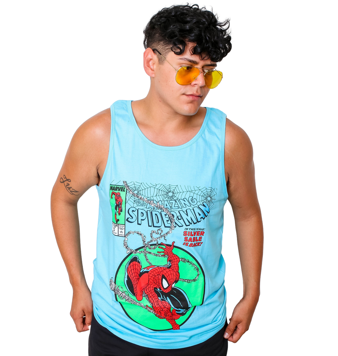 Spider-Man 90's Circle Marvel Comics Adult Tank Top