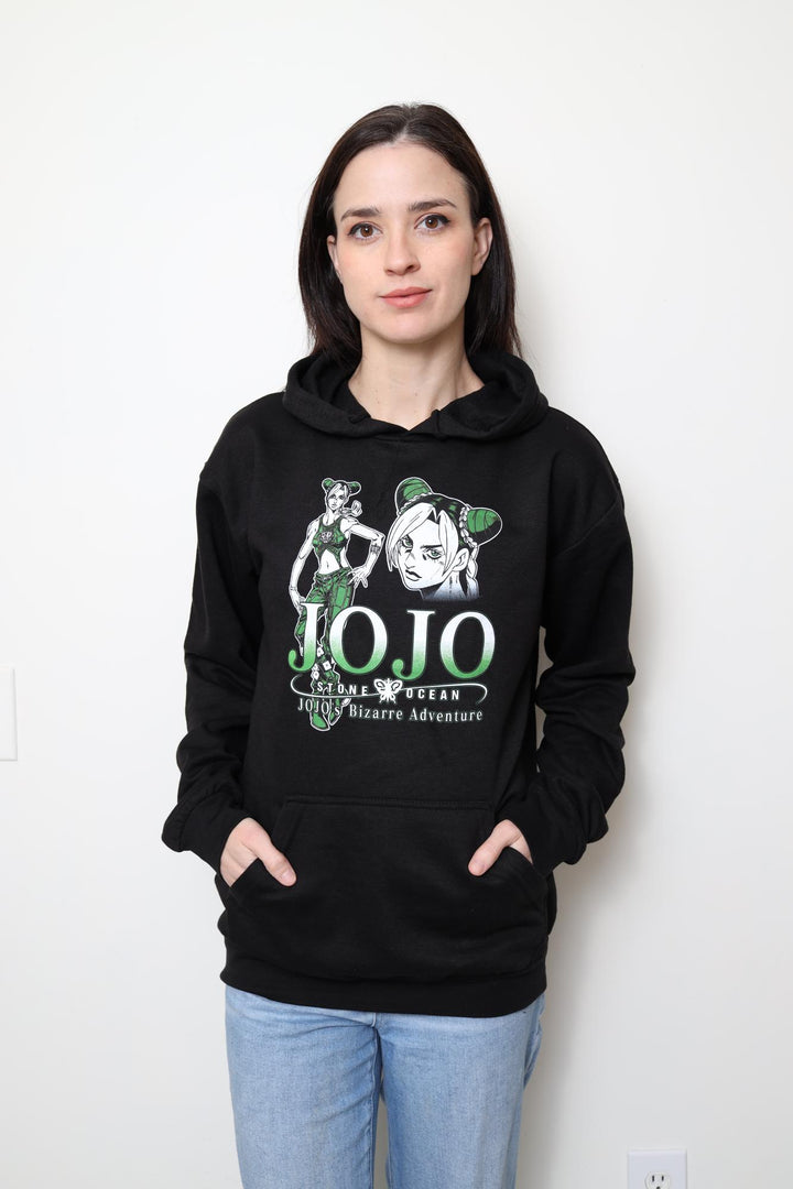 JoJo's Bizarre Adventure Jolyne Cujoh Green & White - Front & Back Print - Licensed Adult Hoodie