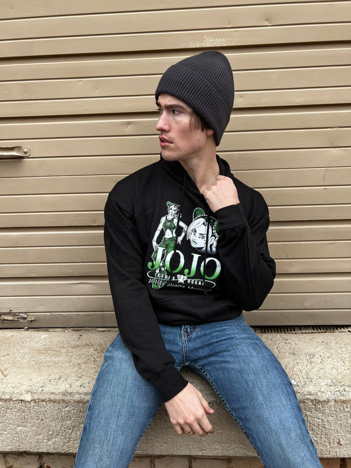 JoJo's Bizarre Adventure Jolyne Cujoh Green & White - Front & Back Print - Licensed Adult Hoodie