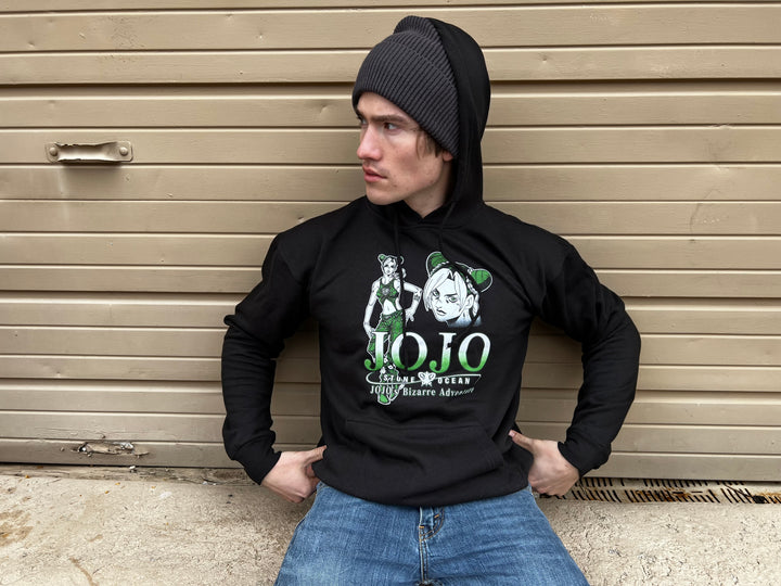 JoJo's Bizarre Adventure Jolyne Cujoh Green & White - Front & Back Print - Licensed Adult Hoodie