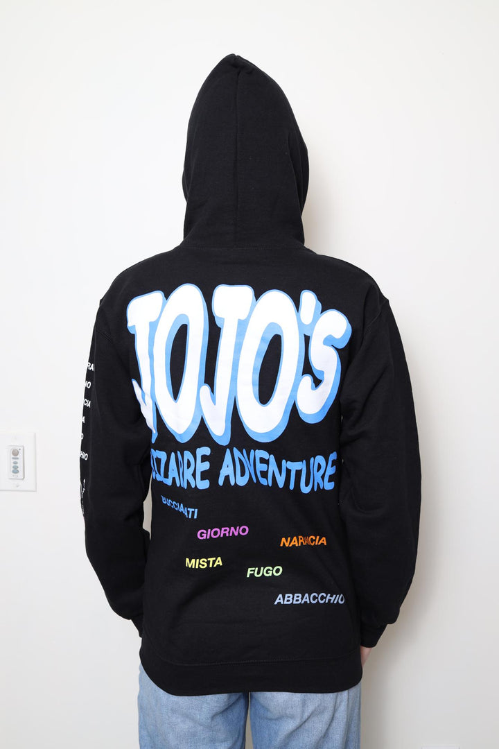 JoJo's Bizarre Adventure Character Bubbles - Front Back & Sleeve Print - Licensed Adult Zip Up Hoodie