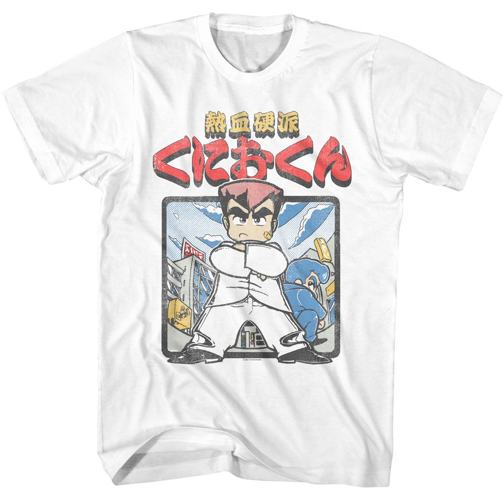 River City Ransom - Hot Blooded Kunio Kun - American Classics - Solid White Adult Short Sleeve T-Shirt