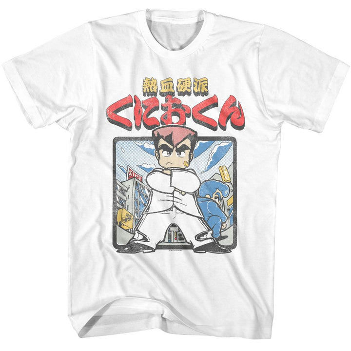 River City Ransom - Hot Blooded Kunio Kun - American Classics - Solid White Adult Short Sleeve T-Shirt