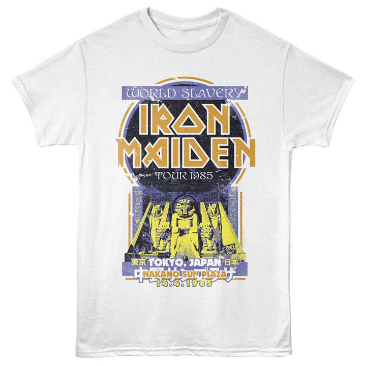 Iron Maiden - Egyptian Style Tokyo - White - Front Print Solid Adult Unisex Short Sleeve T-Shirt