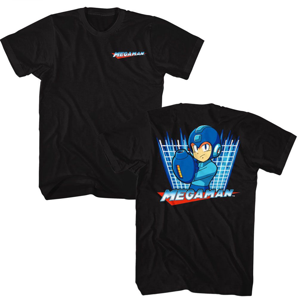 Mega Man - BB1 - American Classics - Solid Black Adult Short Sleeve T-Shirt
