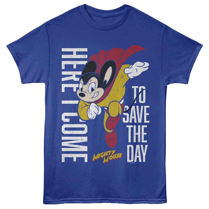 Mighty Mouse - Save The Day - American Classics - Royal Adult Short Sleeve T-Shirt