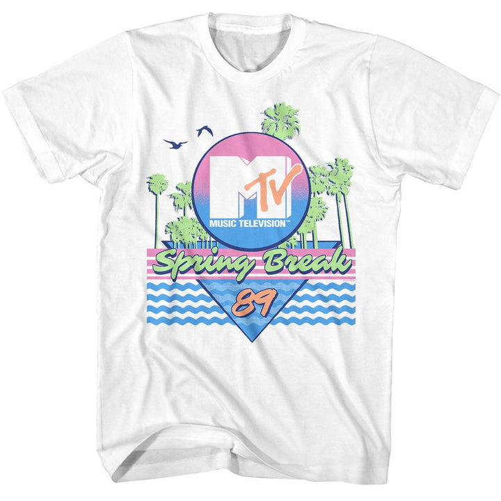 MTV - Spring Break 89 - American Classics - Solid White Adult Short Sleeve T-Shirt