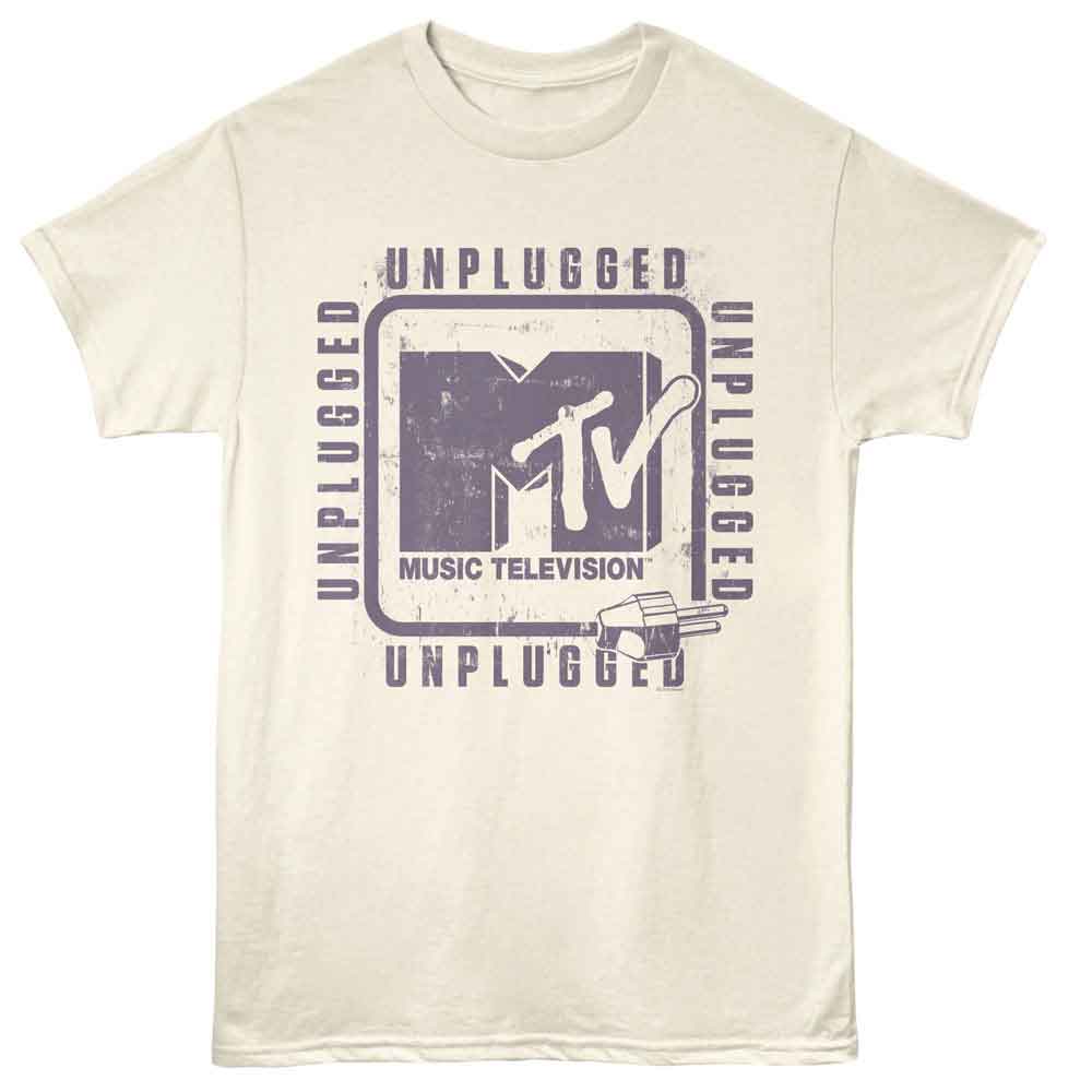 MTV - Unplugged Cord - American Classics - Off-White Solid Adult Short Sleeve T-Shirt