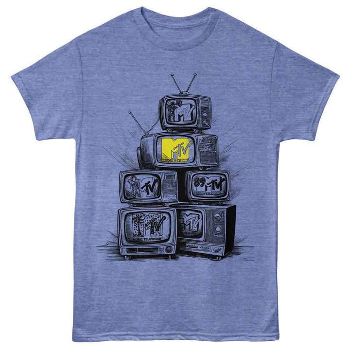 MTV - TVs - American Classics - Light Blue Heather Adult Short Sleeve T-Shirt