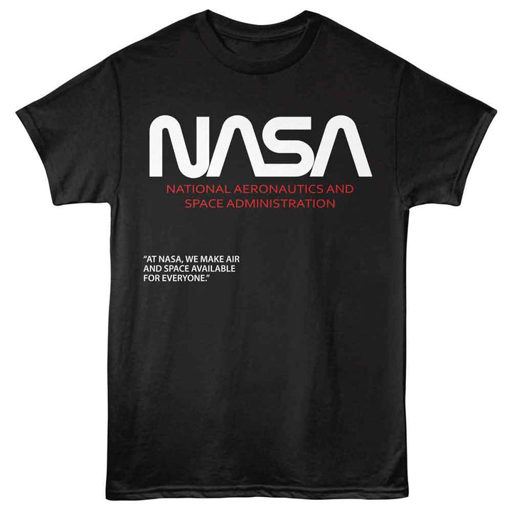 NASA - Air And Space - American Classics - Black Solid Adult Short Sleeve T-Shirt