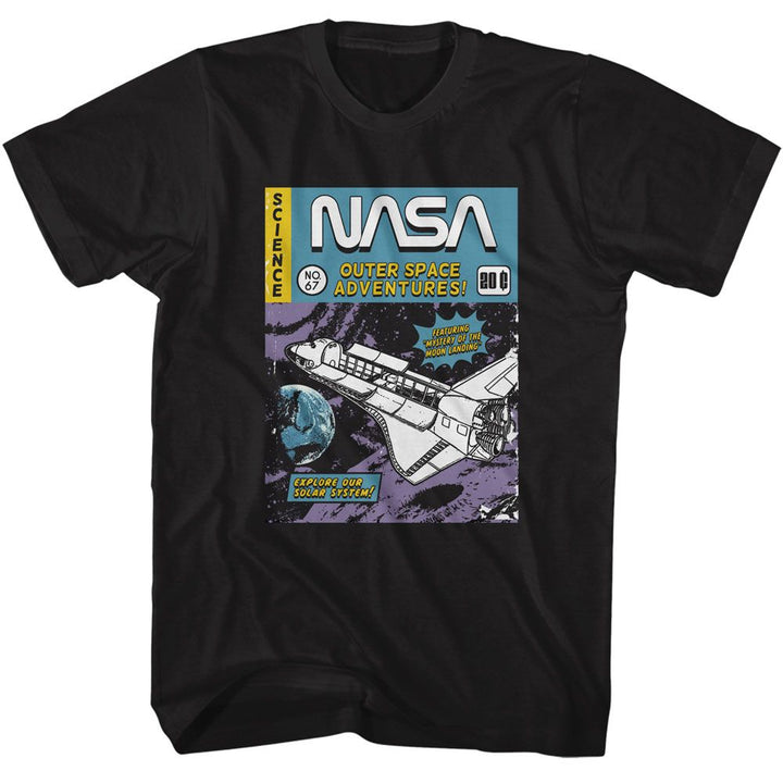 NASA - Comic Cover - American Classics - Solid Black Adult Short Sleeve T-Shirt