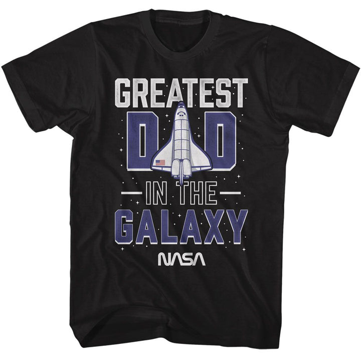 NASA - Greatest Dad - American Classics - Solid Black Adult Short Sleeve T-Shirt