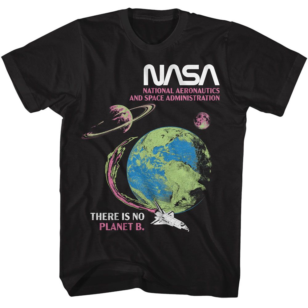 NASA - There Is No Planet B - American Classics - Solid Black Adult Short Sleeve T-Shirt