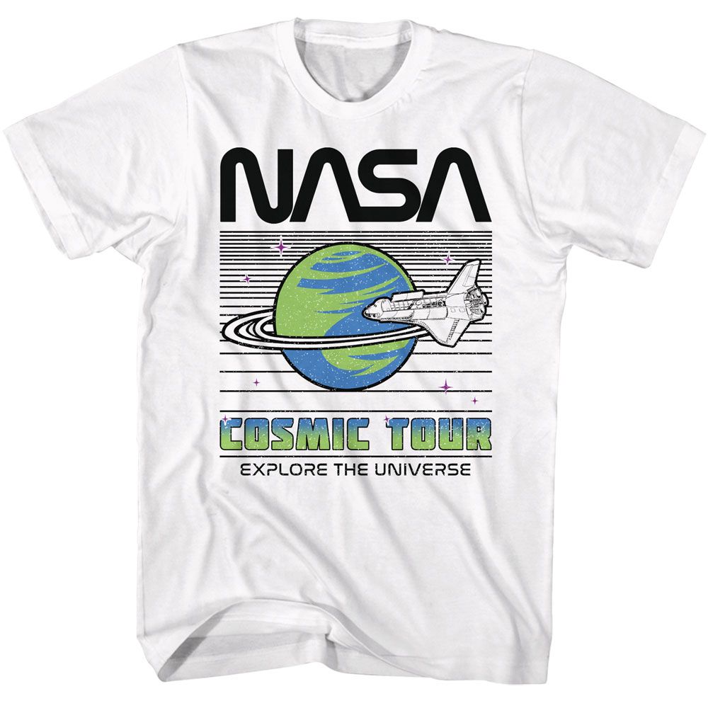 NASA - Cosmic Tour - American Classics - Solid White Adult Short Sleeve T-Shirt