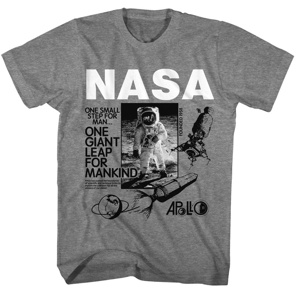 NASA - Founded 1958 - American Classics - Solid Gray Adult Short Sleeve T-Shirt