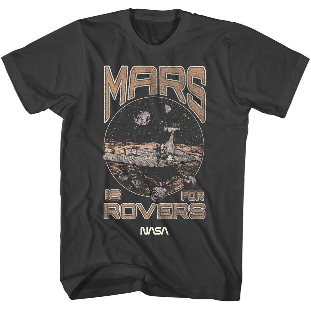 NASA - Mars Is For Rovers - American Classics - Solid Gray Adult Short Sleeve T-Shirt