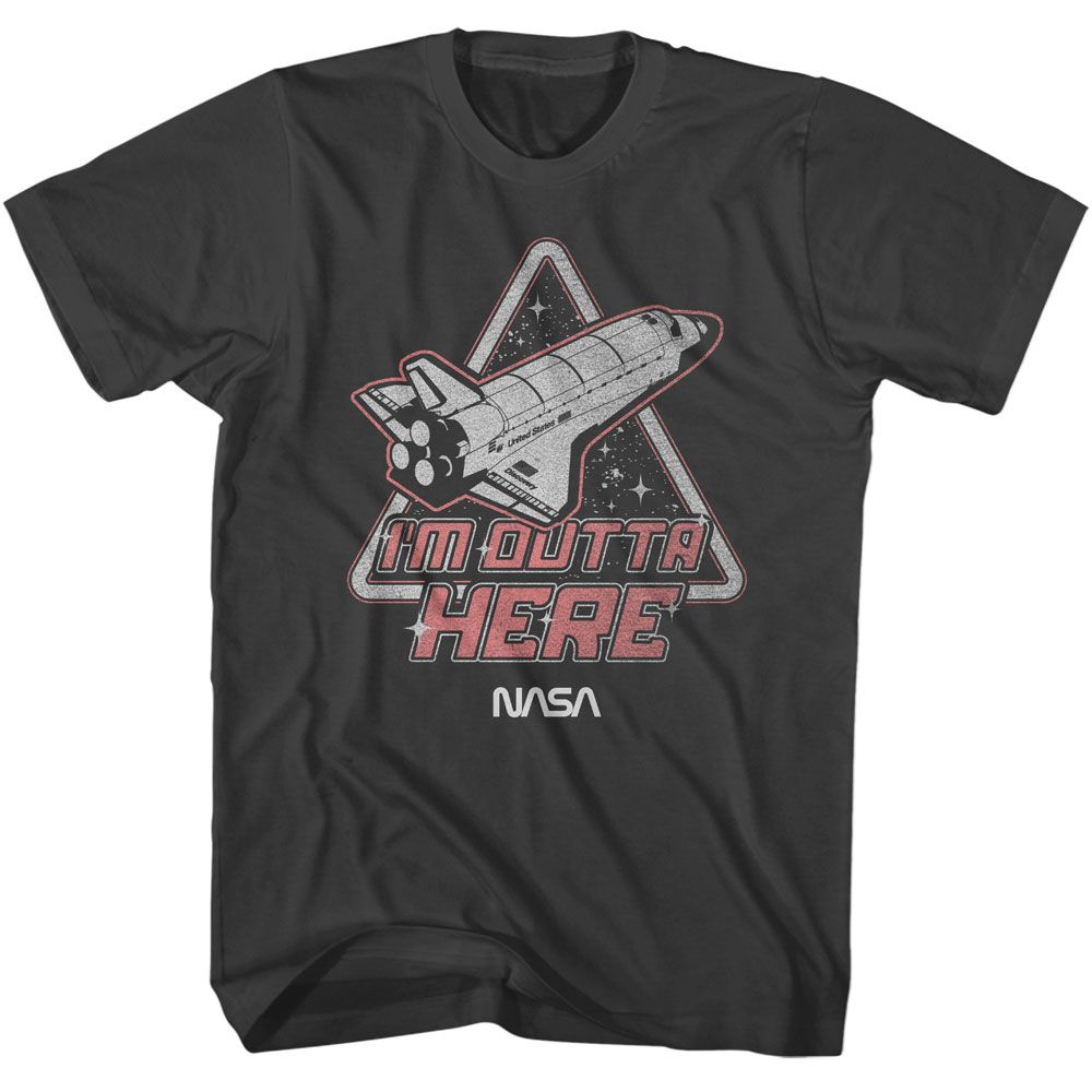 NASA - Im Outta Here - American Classics - Solid Gray Adult Short Sleeve T-Shirt
